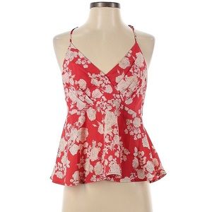 Women’s red and white floral top